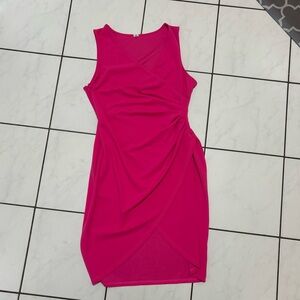 Hot Pink Body Con Dress Size L (10-12)